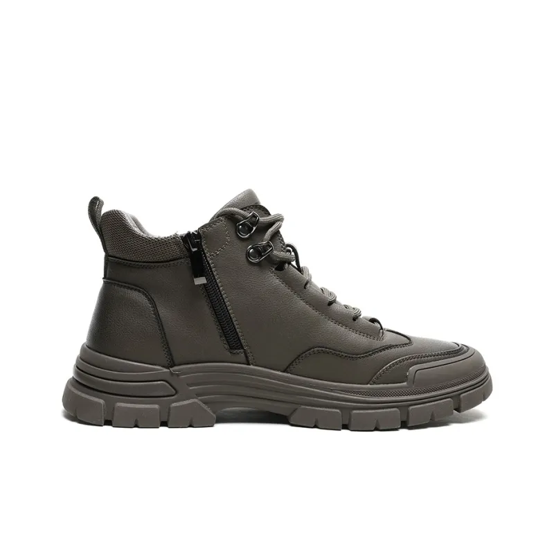 Mulinsen Work Boots Men High Top Black/Khaki-8
