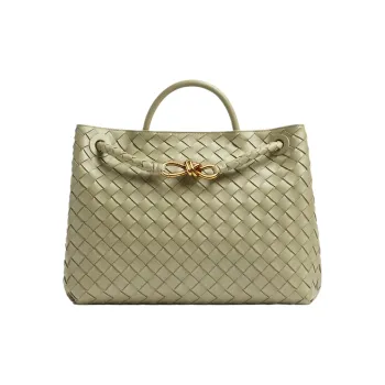 Bottega Veneta Andiamo Series Sheepskin Shoulder Bag Crossbody Bag Handbag Medium Size Women's Limestone Green