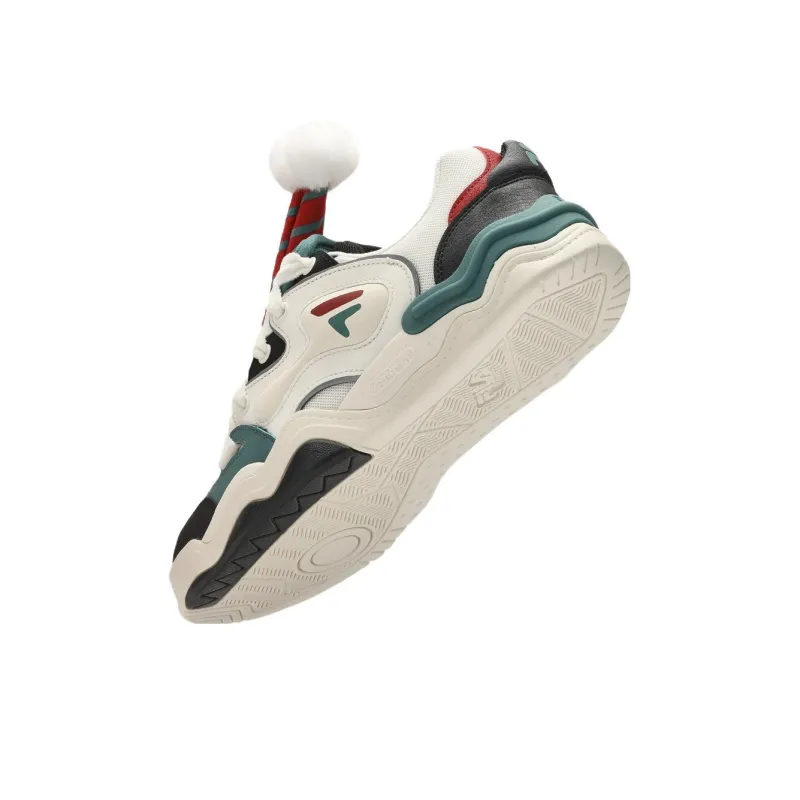 FILA FUSION KICK DX XMAS Cushioning Wear Resistant Low Top Skateboard Shoes Men's White Green Black-2