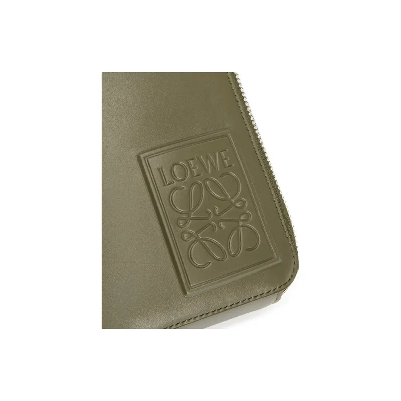 LOEWE Satin Cow Leather Patchwork Shoulder Bag Crossbody Bag Men's Khaki Green-5