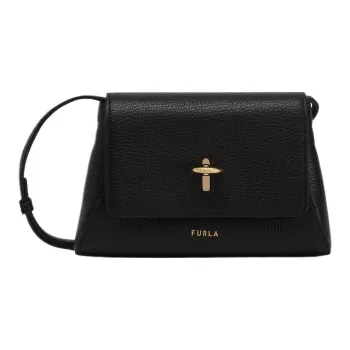 Furla Leather Shoulder Bag, Crossbody Bag Regular Women's Black