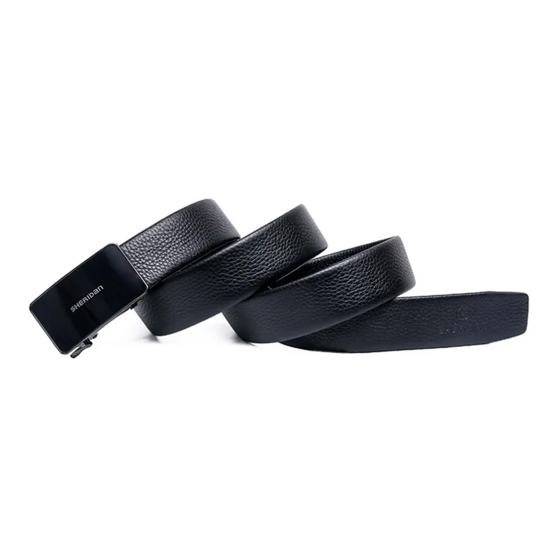 SHERIDan Business Formal Automatic Buckle Cow Leather Belt Men's Black-2