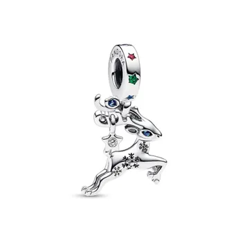 Pandora 925 Sterling Silver Glass Synthetic Cubic Zirconia Pendants Women's Silver