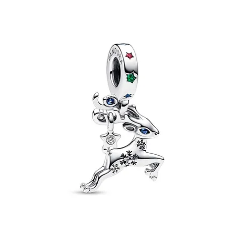 Pandora 925 Sterling Silver Glass Synthetic Cubic Zirconia Pendants Women's Silver-0