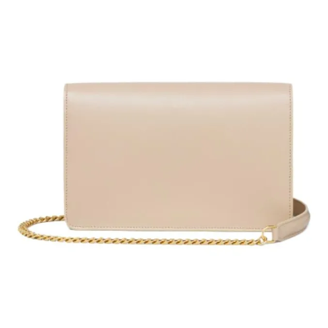 CELINE Cow Leather Wallet Mini Women's Nude-2