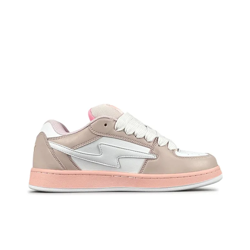 LuzaoT SUPER DRAG Lightning Puffy Shoes Low Top Skateboard Shoes Women's Dove Pink-1