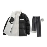 Knight black cotton suit + soot and fleece denim