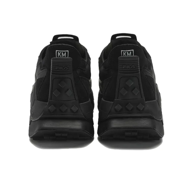 FILA KM Cushioned Wear Resistant Breathable Low Top Casual Running Shoes Men's Black-3