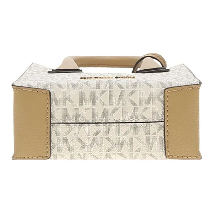 MICHAEL KORS Mercer Canvas With Leather Tote Bag Shopping Bag Handbag Extra Small Women's Camel Multicolor-3