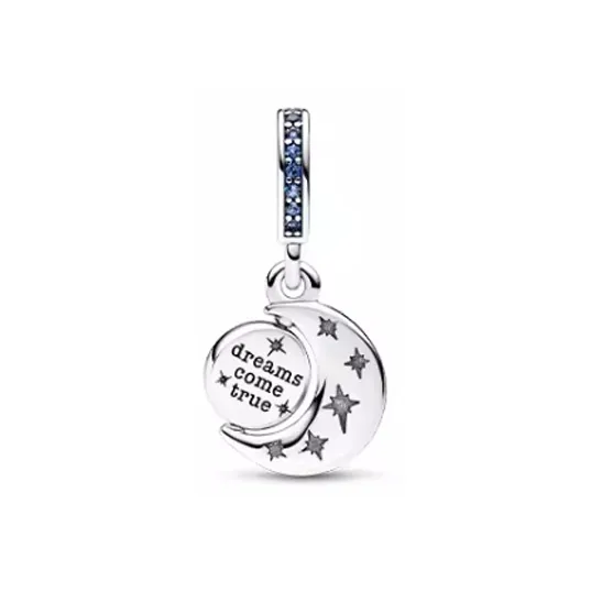 Pandora 925 Sterling Silver Glass Pendants Women's Blue/Silver-1