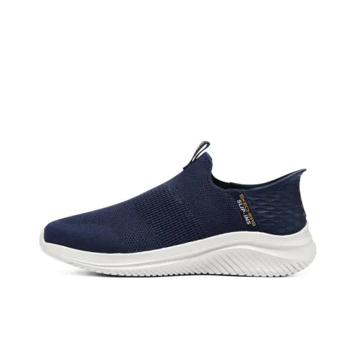 Skechers Hands Free Slip Ins Cushioned Wear Resistant Breathable Lightweight Low Top Casual Shoes Men's Marine Blue
