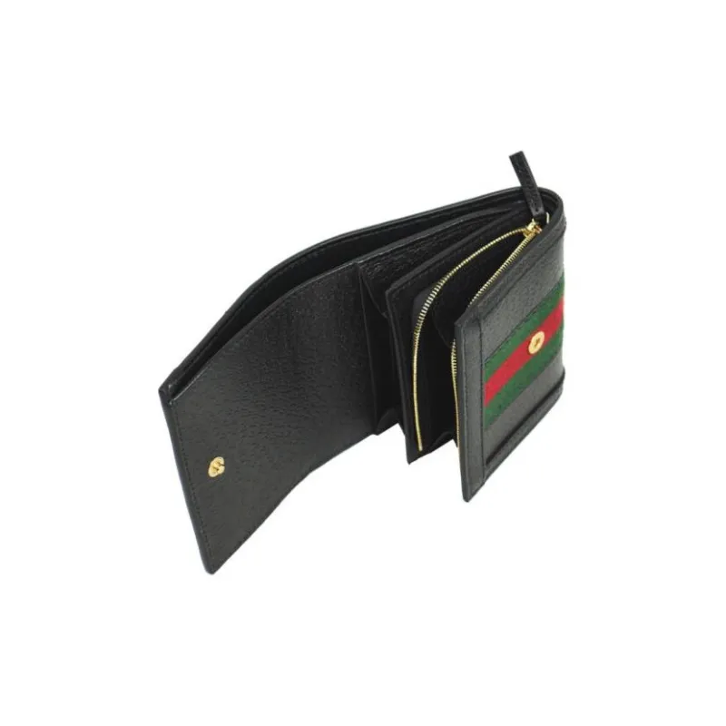 GUCCI Ophidia Canvas With Leather Wallet Women's Black-3