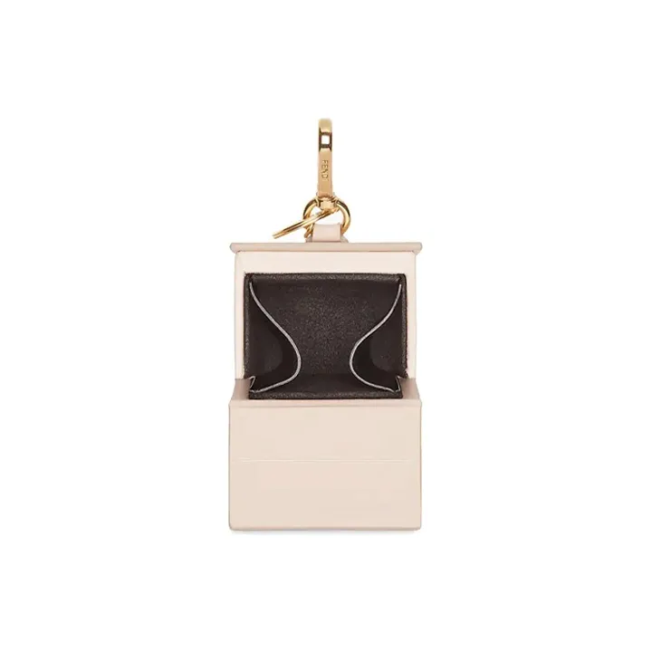 FENDI Leather Charm Coin Purses Key Pouches Women's Pink & Black-2