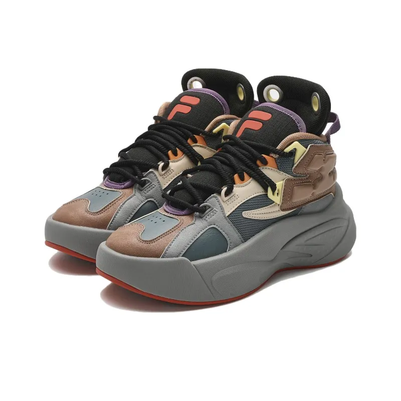 FILA FUSION THE MASH Cushioned Slip Resistant Low Top Vintage Basketball Shoes Women's Blue Black-2