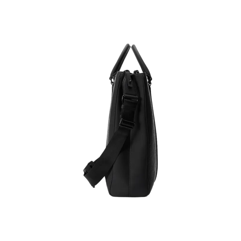 GUCCI Rubber Leather Tote Bag, Shopping Bag, Handbag Men's Black-4