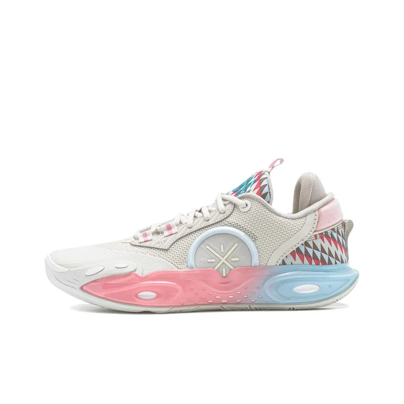 LiNing All City 12 Slip Resistant Low Top BOOM Technology Basketball Shoes Men's Beige-0