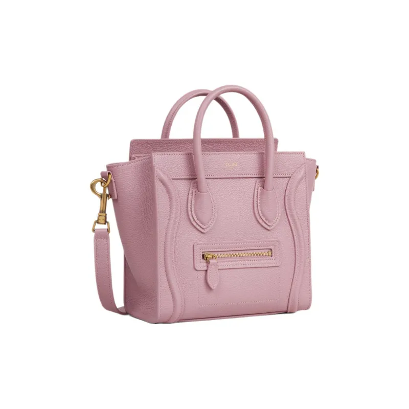 CELINE Luggage Drumhead Calfskin Smile Bag Shoulder Bag Crossbody Bag Handbag Extra Mini Women's Petal Pink-1