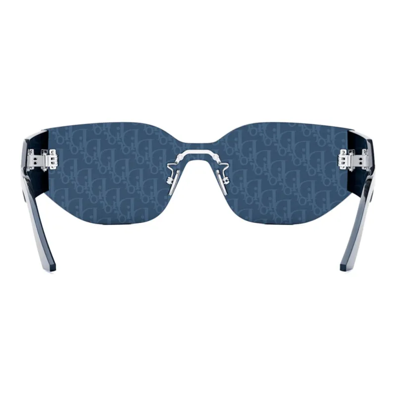 DIOR Acetate Irregular Shape Sunglasses Women's Blue-4
