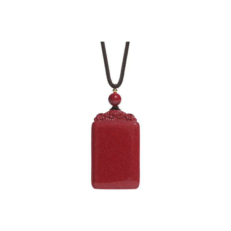 Baozhi Reconstructed Cinnabar Jade Pendants Unisex-0