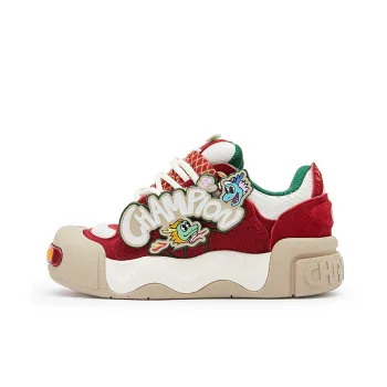 Champion Skateboard Shoes Men Low Top New Year Red/Milk White