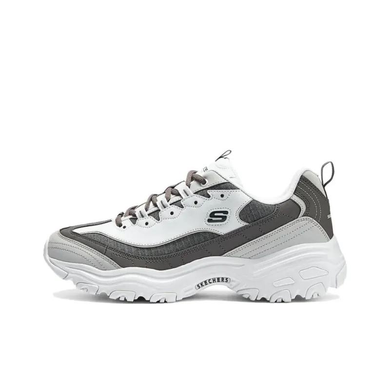 Skechers D'LITES 1.0 Wear resistant And Lightweight Low Top Casual Shoes Men's White Black-0