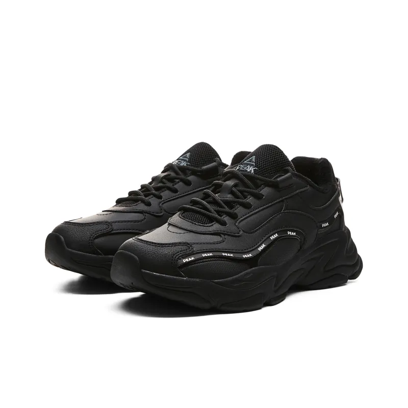 PEAK Thermal Slip Resistant Low Top Chunky Sneakers Women's All Black-2