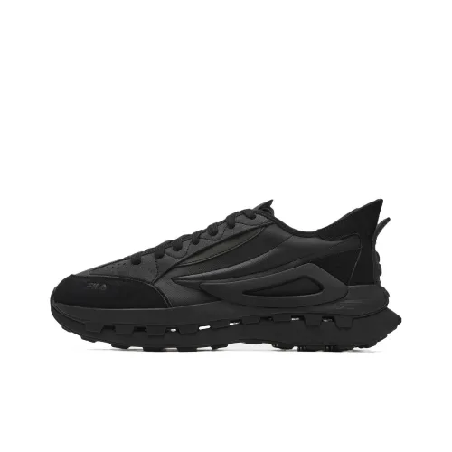 FILA KM Cushioned Wear Resistant Breathable Low Top Casual Running Shoes Men's Black