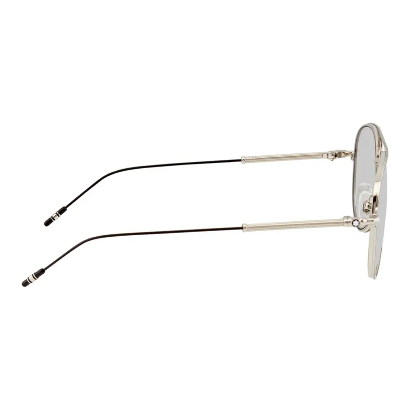 MONTBLANC Metal Aviator Sunglasses Men's Silver-2
