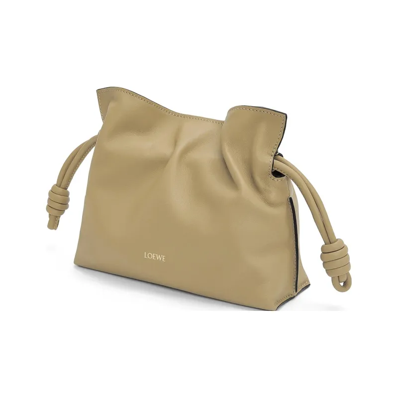 LOEWE Flamenco Nappa Cow Leather One Shoulder Crossbody Clutch Mini Women's Clay Green-2