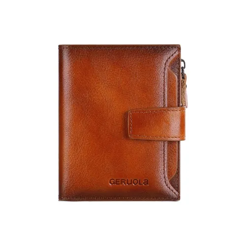 Gorora Cow Leather Wallet Men's Yellow Brown/Coffee/Blue Gray/Black