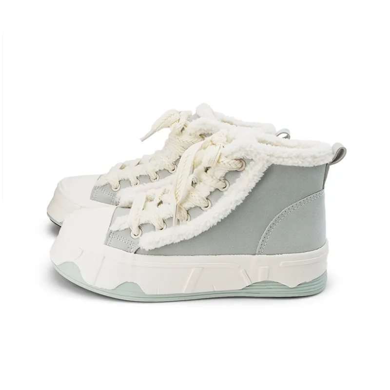 Warrior Insulated Shoe Wear-Resistant Lightweight Height Increasing Mid-Top Canvas Shoes Women's Green-1