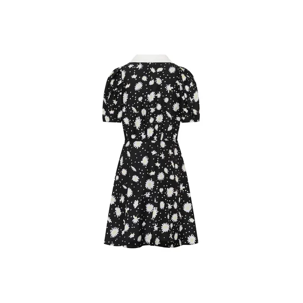 MO&CO Long Sleeved Dresses Women's Black With White Multicolor-1