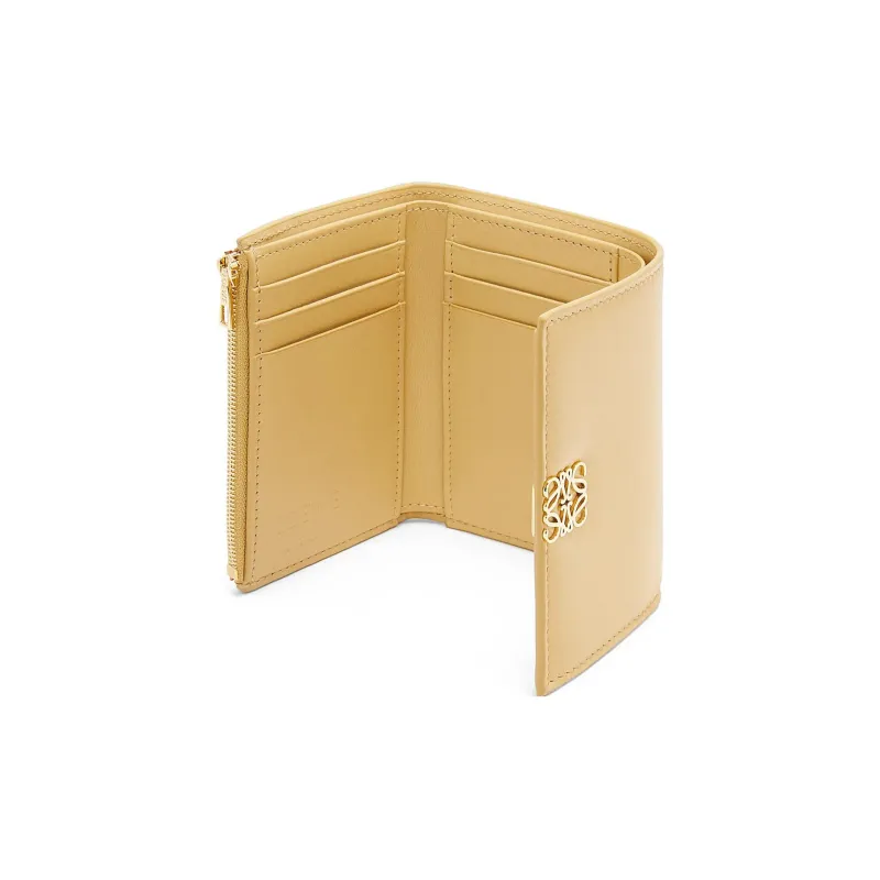 LOEWE Shiny Nappa Cow Leather Wallet Trumpets Women's Deep Butter-2