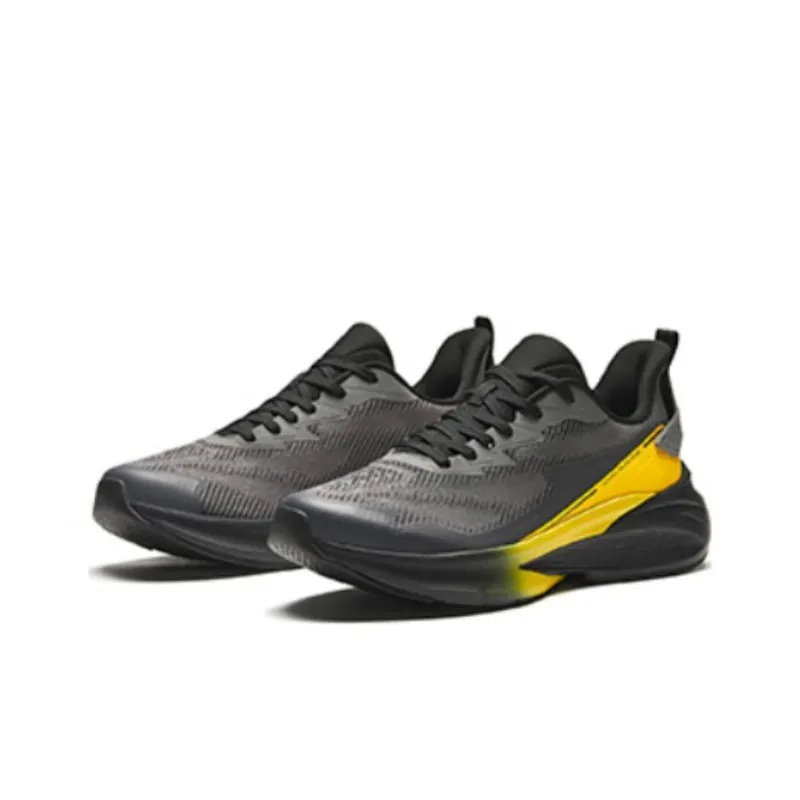 Anta Cushioning Wear-Resistant Low-Top Running Shoes Men's Black Gray Yellow-1