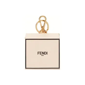 FENDI Leather Charm Coin Purses Key Pouches Women's Pink & Black
