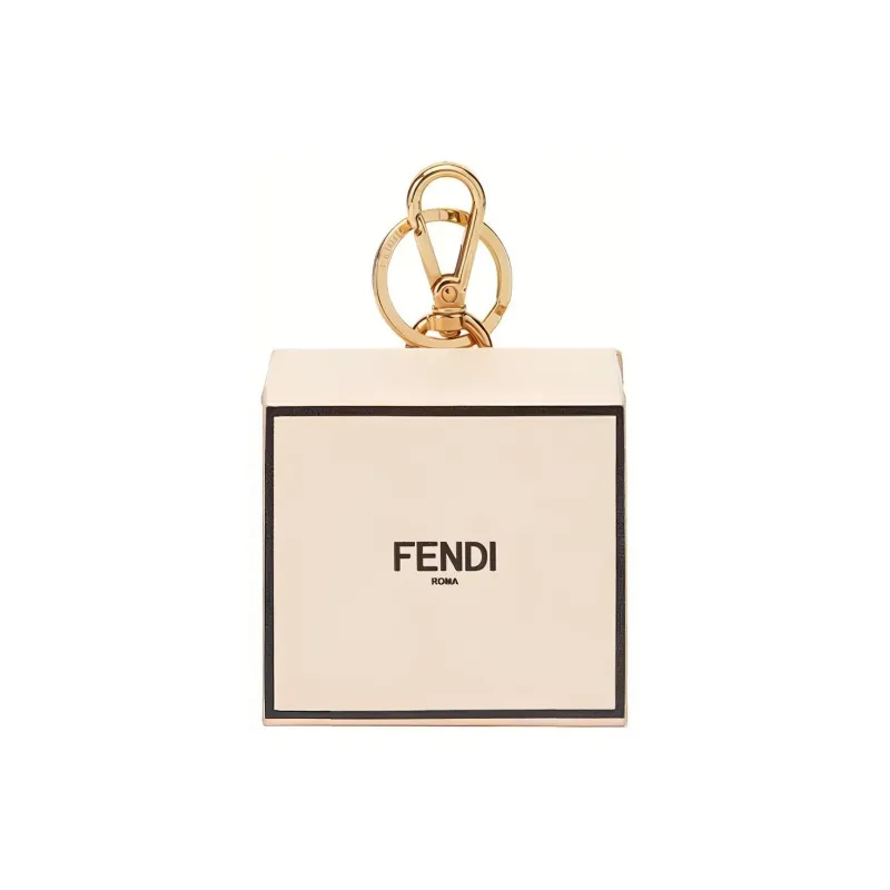 FENDI Leather Charm Coin Purses Key Pouches Women's Pink & Black-0