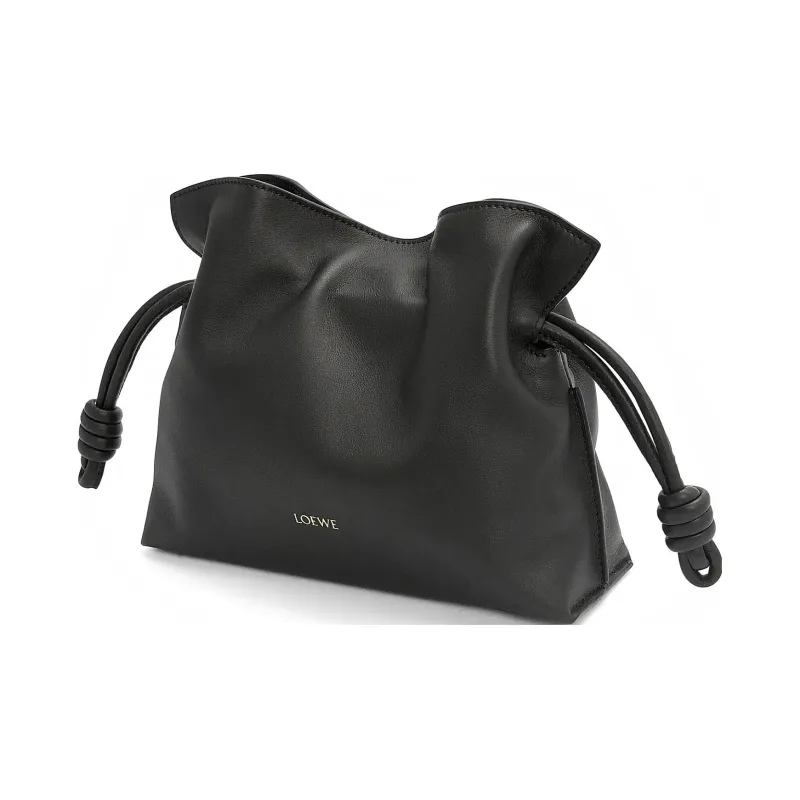 LOEWE Flamenco Nappa Cow Leather Clutch Mini Women's Black-2