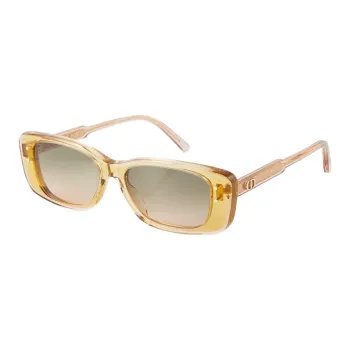 DIOR Acetate Irregular Shape Sunglasses Women's Yellow