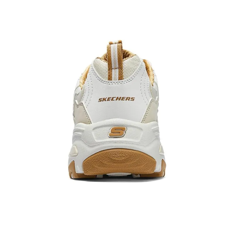 Skechers D'LITES 1.0 Support Lightweight Low Top Casual Shoes Women's White Beige-2