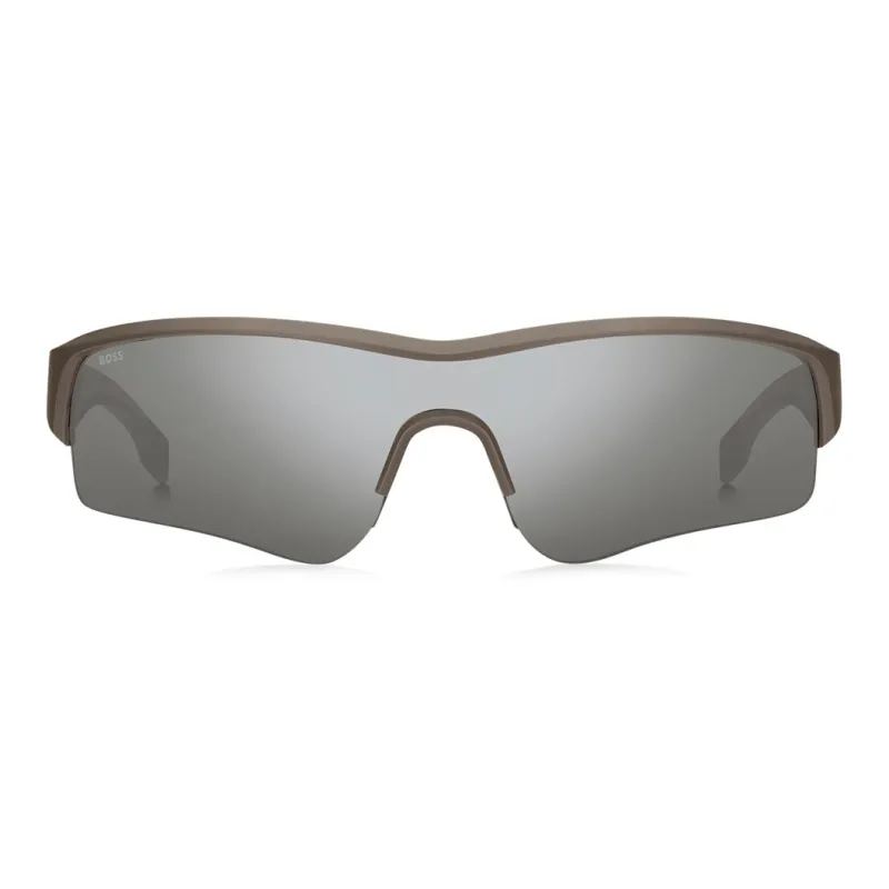 HUGO BOSS Polycarbonate Irregular Shape Sunglasses Men's Gray-2