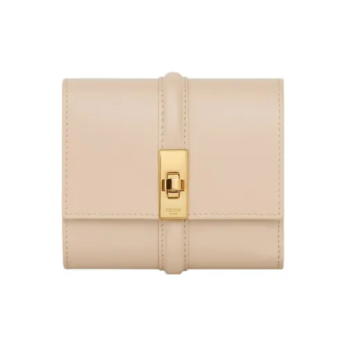 CELINE 16 Calfskin Wallet Small Size Women's Nude