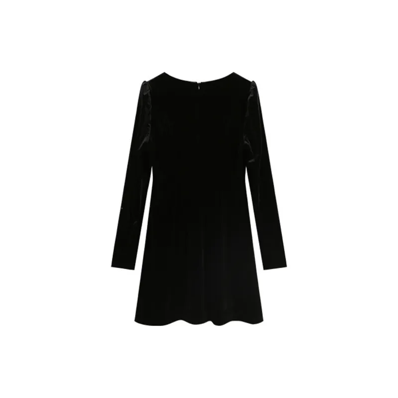 Migu Long Sleeved Dresses Women's Black-1