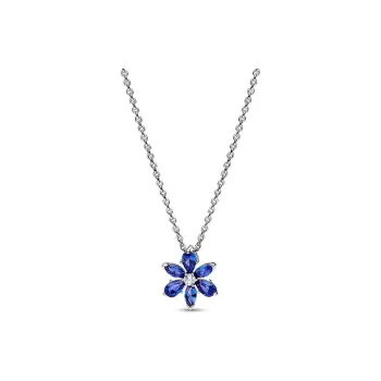 Pandora 925 Sterling Silver Glass Synthetic Cubic Zirconia Necklaces Women's Silver
