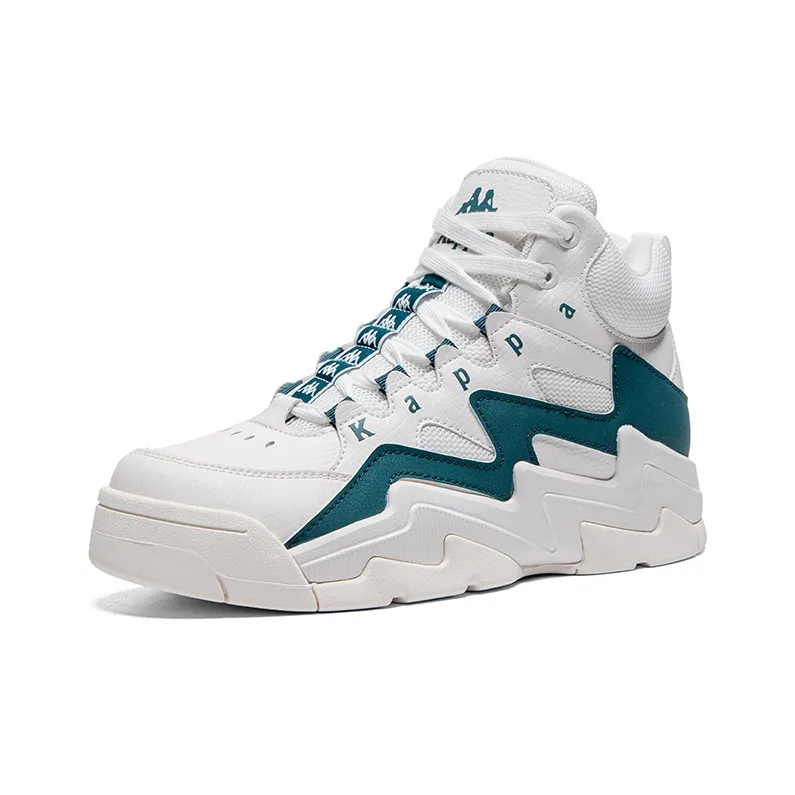 Kappa High Top Skateboard Shoes Women's White Blue-2