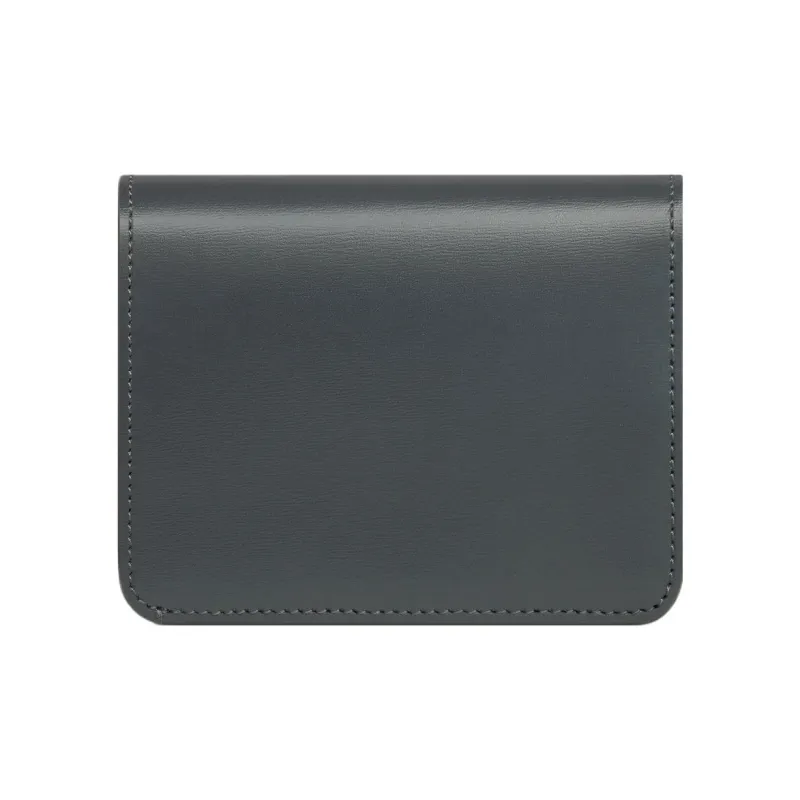 CELINE Triomphe Shiny Calfskin Wallet Women's Slate Gray-2