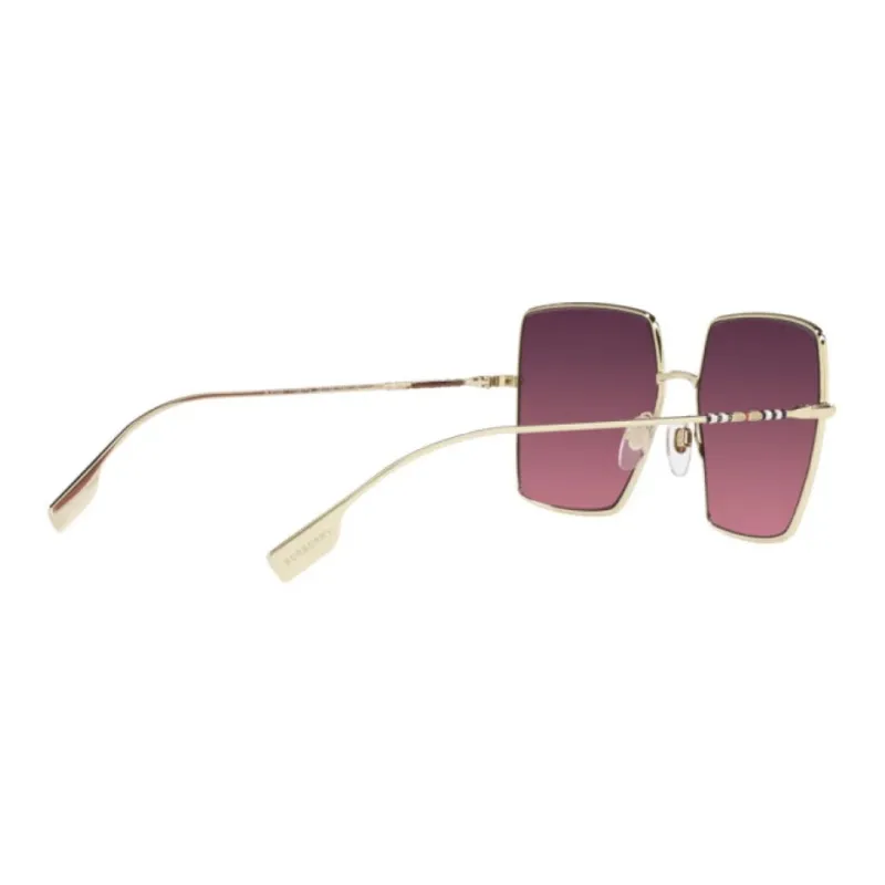 Burberry Metal Irregular Shape Sunglasses Men's Gold-3