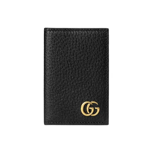 GUCCI Marmont Cow Leather Card Holder Card Holder Men's Black