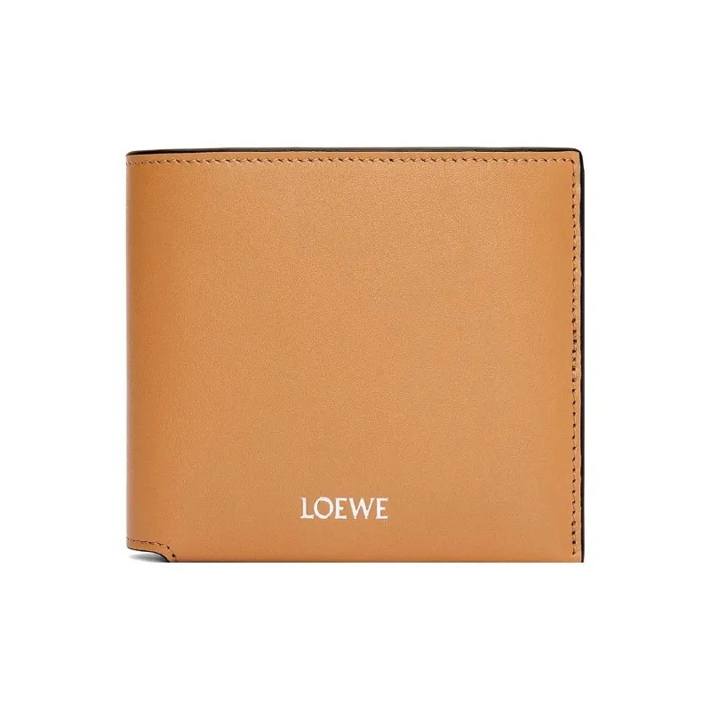 LOEWE Nappa Cow Leather Wallet Men's Warm Sand Yellow & Black-0