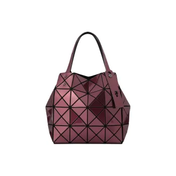 ISSEY MIYAKE Polyvinyl Chloride Resin Bucket Bags Handbags Women's Burgundy