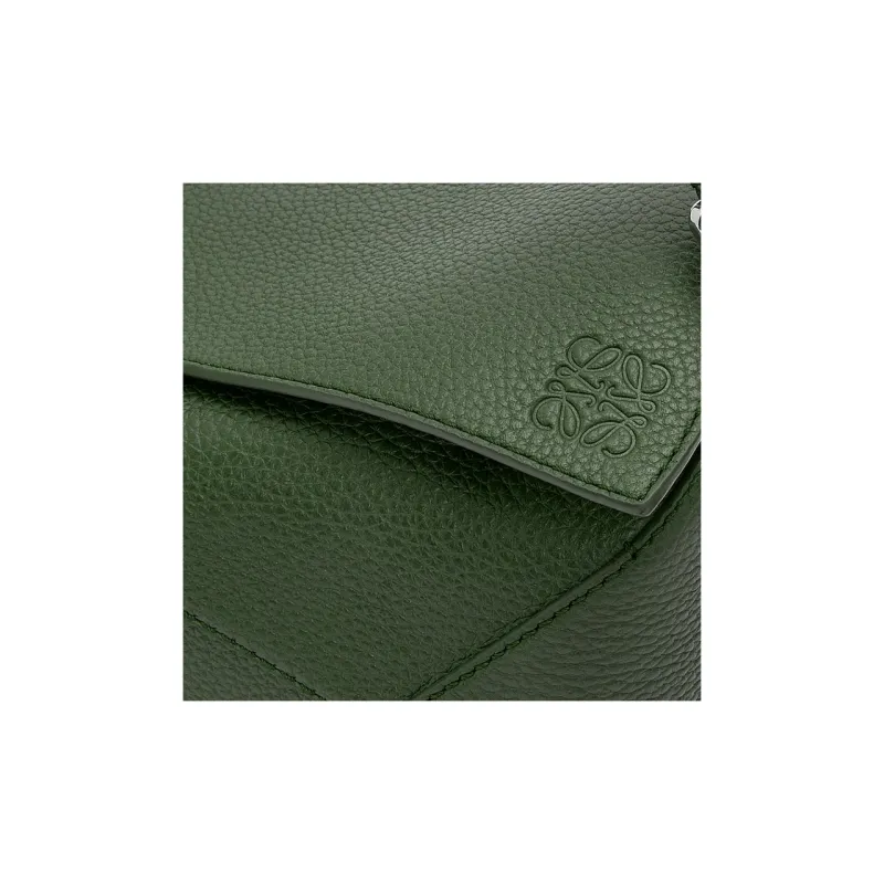LOEWE Puzzle Grained Calfskin Handbag, Shoulder Bag, Crossbody Bag Men's Aquarium Green-5